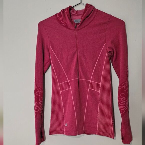 Athleta Tops - Athleta Hoodie, Medium 1/2 Zip Pullover Seamless Twist Fitted Thumbholes